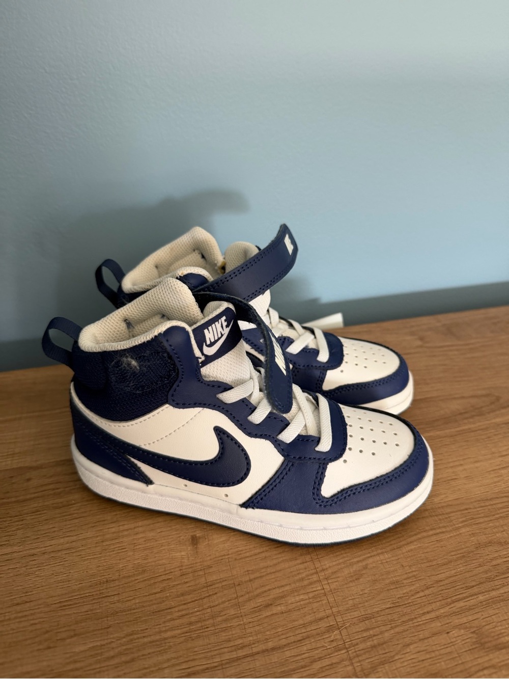 Nike Kids High-Top Sneakers in Navy and White